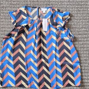 Liz Claiborne Multicolor Chevron Blouse